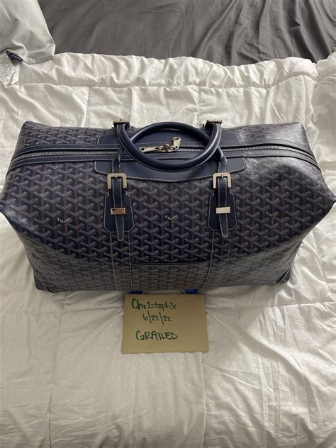 grey Goyard duffle bags